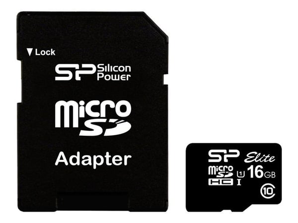SILICON POWER Elite - Flashminnekort (microSDHC til SD-adapter inkludert) - 16 GB - Class 10 - microSDHC UHS-I