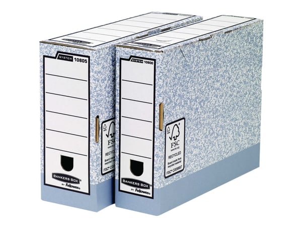 Bankers Box System - Boksfil - bokryggbredde: 100 mm - for A4 (210 x 297 mm) - grå