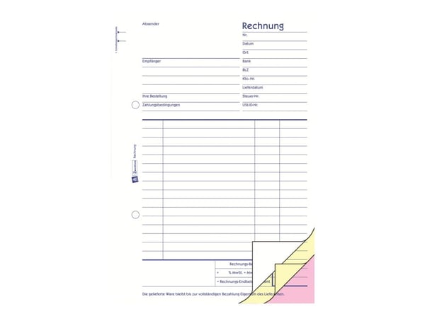 Avery Zweckform - Fakturaskjema - 40 ark - A5 (148 x 210 mm) - triplikat - karbonfri