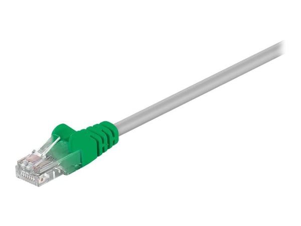 goobay - Ristikytkentäkaapeli - RJ-45 (uros) RJ-45 (uros) - 50 cm - UTP - CAT 5e - muotoiltu, puristamaton - vihreä-harmaa