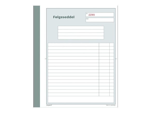 Mayland - Forsendelsesbok - 50 ark - 148 x 200 mm - triplikat - blåpapirkopi - nummerert