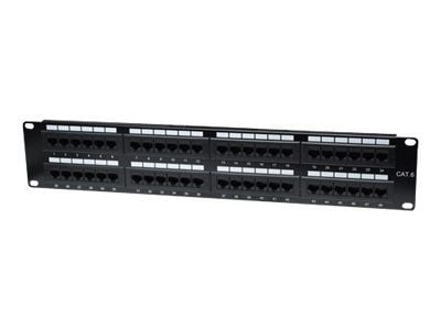 Intellinet Patch Panel, Cat6, UTP, 48-Port, 2U, Black - Koblingspanel - CAT 6 - UTP - RJ-45 X 48 - svart - 2U - 19"