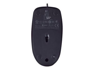 Logitech Mouse M100, Molempikätinen, Optinen, USB A-tyyppi, 1000 DPI, Harmaa
