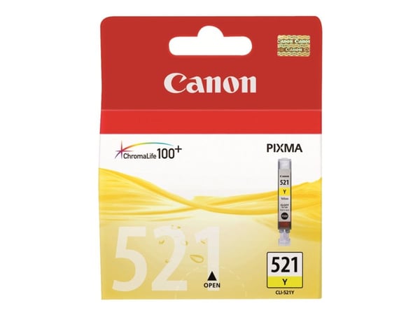 Canon CLI-521 Y, Keltainen, Väriainepohjainen muste, 1 kpl