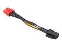 Akasa AK-CB052 - Strømadapter - 6-pins PCIe-strøm til 8-pins PCIe-strøm - 10 cm