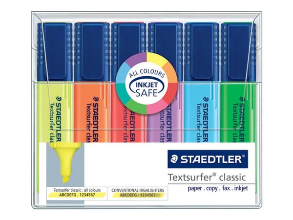 STAEDTLER Textsurfer classic - Markeringspenn - assorterte farger - fargeblekk - 1-5 mm (en pakke 6)