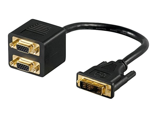 goobay - VGA-adapter - HD-15 (VGA) (hunn) til DVI-A (hann) - 30 cm - tommelskruer