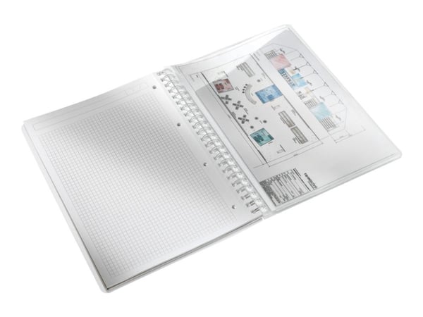 Leitz WOW - Notatblokk - trådbundet - A4 - 80 ark - kvadratisk - metallic blå - polypropylen (PP)