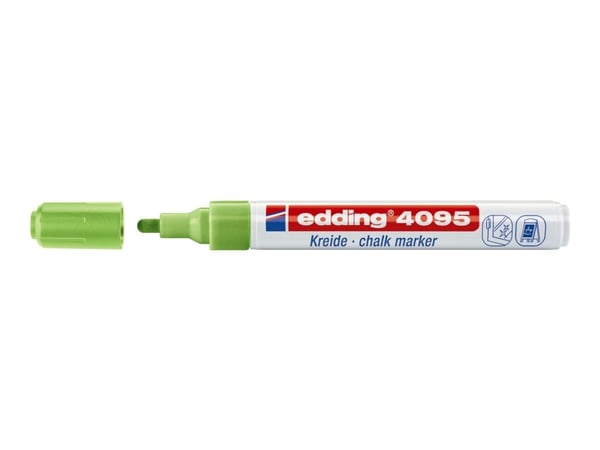 Edding 4095, Musta, Sininen, Vihreä, Punainen, Bullet, Hajuton, 4 kpl