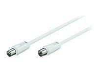 MicroConnect - Antennkabel - IEC-kontakt hane till IEC-kontakt hona - 5 m - dubbelt skärmad koaxial - vit