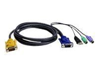 ATEN 2L-5303UP - Tastatur / video / musekabel (KVM) - USB, PS/2, HD-15 (VGA) (hann) til 18 pins-SPHD (hann) - 3 m