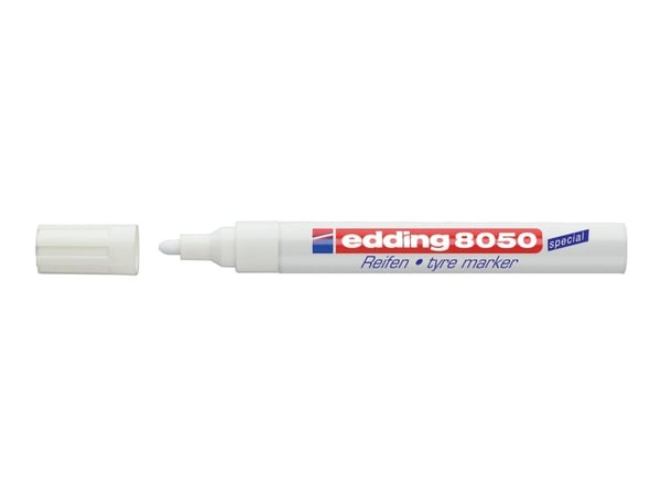 edding 8050 tyre - Markør - permanent - for gummi - hvit - 2-4 mm
