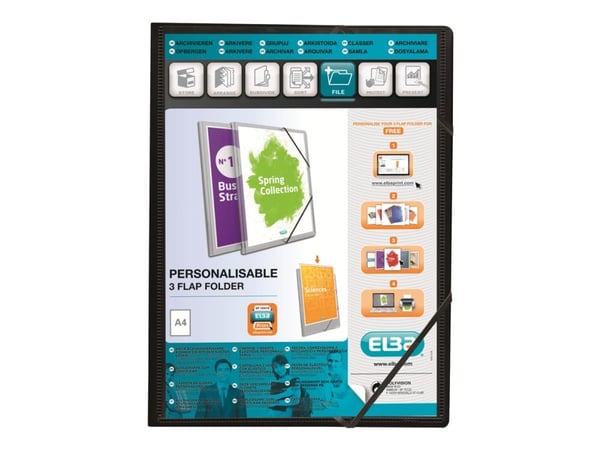 ELBA Polyvision - 3-fliksmappe - for A4 (210 x 297 mm) - opaksvart