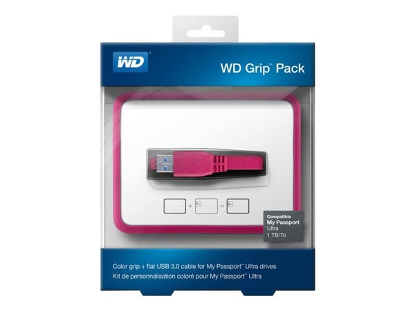 WD Grip Pack WDBZBY0000NPM - Ekstern harddiskbeskytter - fuksia - for My Passport Ultra WDBGPU0010BBK, WDBGPU0010BBL, WDBGPU0010BBY, WDBGPU0010BWT