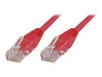 MicroConnect - Nettverkskabel - RJ-45 (hann) til RJ-45 (hann) - 10 m - UTP - CAT 5e - med støvel, flertrådet - rød