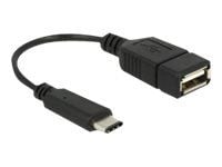 Delock - USB-adapter - USB-C (hann) til USB (hunn) - USB 2.0 - 15 cm - svart