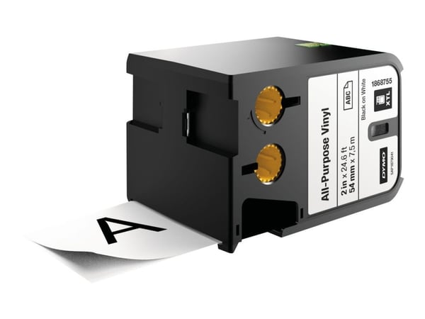 DYMO XTL - Vinyl - svart på hvitt - Rull (5,4 cm x 7,5 m) 1 rull(er) merkelapper - for XTL 500
