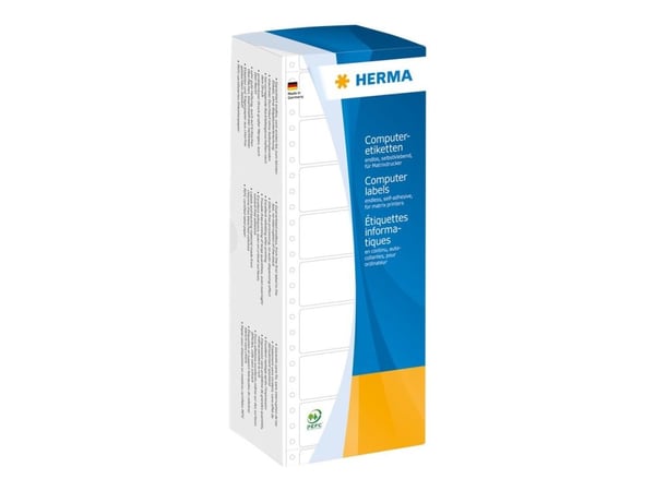 HERMA Computer labels - Papir - matt - permanent selv-adhesiv - perforert - hvit - 101.6 x 48.4 mm 3000 etikett(er) sammenhengde siksakfoldede etik...