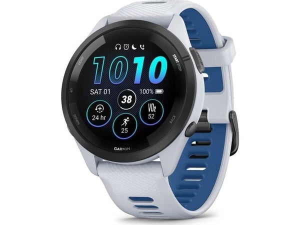 Garmin Forerunner 265 - 46 mm - hvitt stein - smartklokke med stropp - håndleddstørrelse: 135-205 mm - display 1.3" - 8 GB - Bluetooth, ANT+, Wi-Fi...