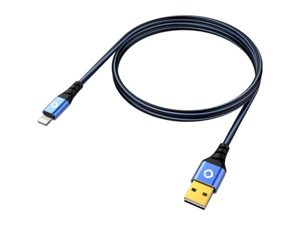 OEHLBACH D1C9321, 0,5 m, USB A, Lightning, USB 2.0, 0,48 Gbit/sek, Svart, Blå