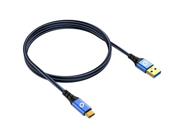 OEHLBACH Plus C3, 3 m, USB A, USB C, USB 3.2 Gen 1 (3.1 Gen 1), Svart, Blå
