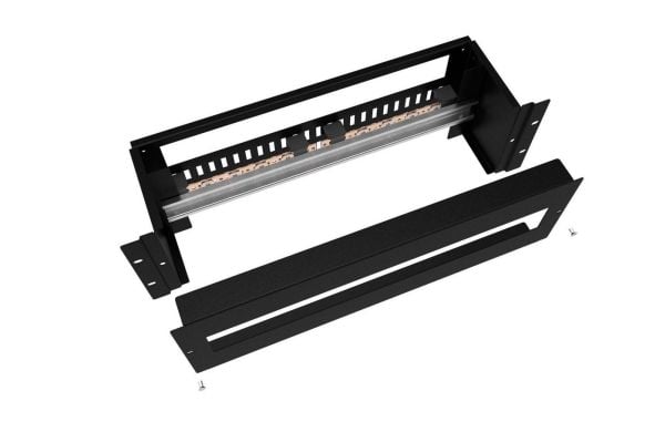 Lanview by Logon - Rack DIN rail panel - skapmonterbar - svart, RAL 9005 - 3U - 19"