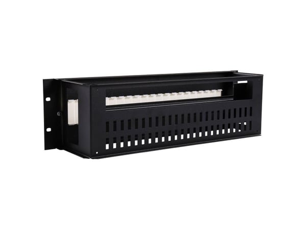 Lanview by Logon - Rack DIN rail panel - skapmonterbar - svart, RAL 9005 - 3U - 19"