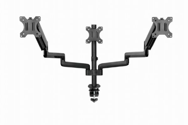 Gembird MA-DA3-01 - Monteringssett (justerbar monitorarm) - full bevegelse - for 3 skjermer - aluminium, stål, plastikk - svart - skjermstørrelse: ...