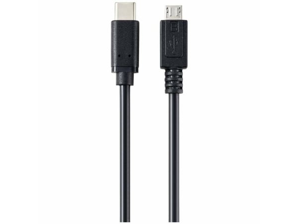 Renkforce RF-5720396, 1,8 m, USB C, Micro-USB B, USB 2.0, 480 Mbit/s, Sort