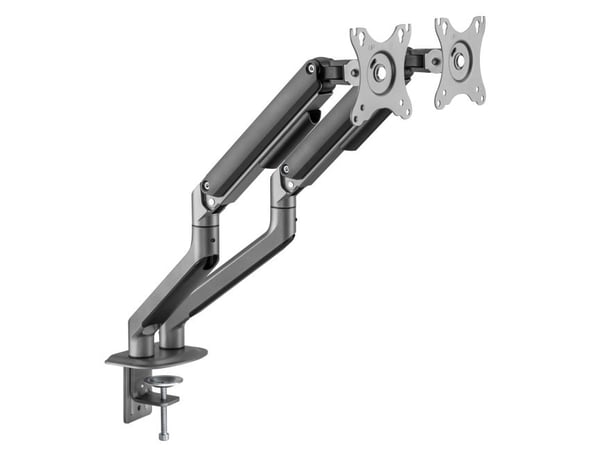 Gembird MA-DA2-05 - Monteringssats (arm för bordsmontering) - justerbar arm - för 2 LCD/plasmapaneler - stål, aluminium, plast - rymdgrå - skärmsto...