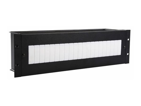 Lanview by Logon - Rack DIN rail panel - kan monteras i skåp - svart, RAL 9005 - 3U - 19"