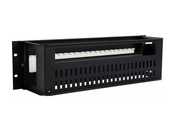 Lanview by Logon - Rack DIN rail panel - skapmonterbar - svart, RAL 9005 - 3U - 19"