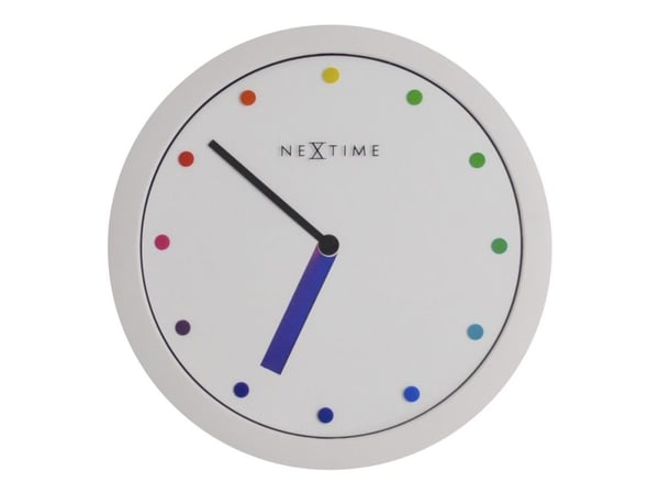 Nextime Colour Change - Klokke - kvarts - veggmonterbar - 28 cm - hvit