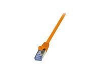 LogiLink PrimeLine - Koblingskabel - RJ-45 (hann) til RJ-45 (hann) - SFTP, PiMF - CAT 6a - halogenfri, uten hindringer - oransje