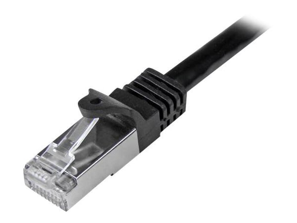 Startech 50cm CAT6 Ethernet Cable, 10 Gigabit Shielded Snagless RJ45 100W PoE Patch Cord, CAT 6 10GbE SFTP Network Cable w/Strain Relief, Black, Wi...