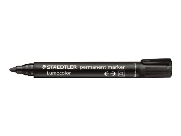 Staedtler Lumocolor, Musta, Pyöreä pää, Musta, 2 mm, Saksa, 1 kpl