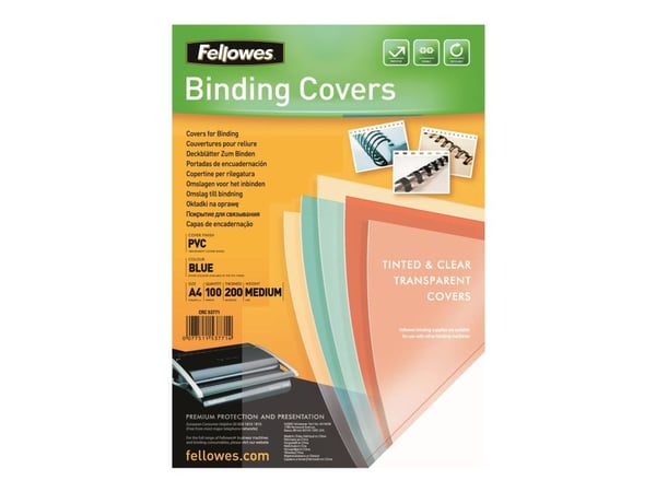 Fellowes Tinted Transparent - A4 (210 x 297 mm) - 200 mikroner - blå - 100 stk PVC-permomslag - for Fellowes Galaxy 500, Galaxy Wire, Pulsar+ 300, ...