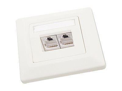 Solarix SX9-2-5E-STP-WH - Upotettu pistorasia - CAT 5e - STP - RJ-45 X 2 - valkoinen - 1-tie