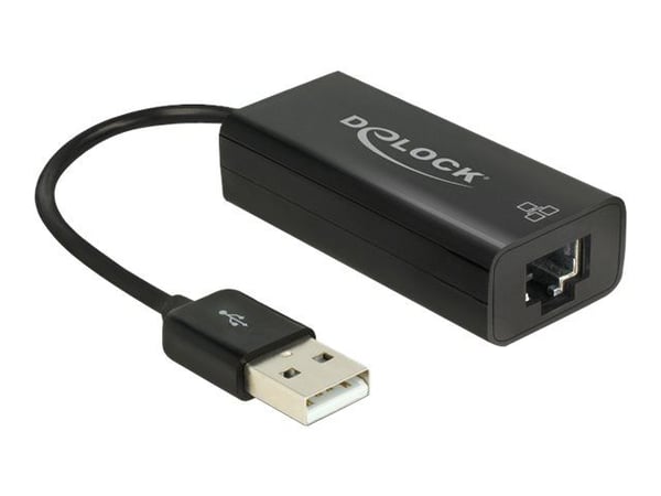 Delock Adapter USB 2.0 > LAN 10/100 Mb/s - Nettverksadapter - USB 2.0 - 10/100 Ethernet