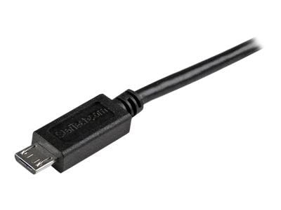 StarTech 0.5m Mobile Charge Sync USB to Slim Micro USB Cable M/M - USB-kabel - Micro-USB type B (hann) til USB (hann) - USB 2.0 - 50 cm - svart