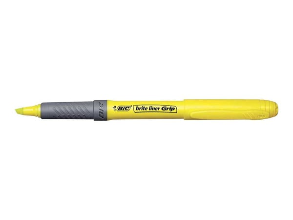 Värikynät Bic brite liner Grip keltainen - (12 kpl)