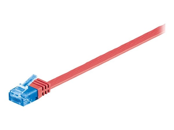 goobay - Koblingskabel - RJ-45 (hann) til RJ-45 (hann) - 50 cm - UTP - CAT 6a - formstøpt, flat - rød