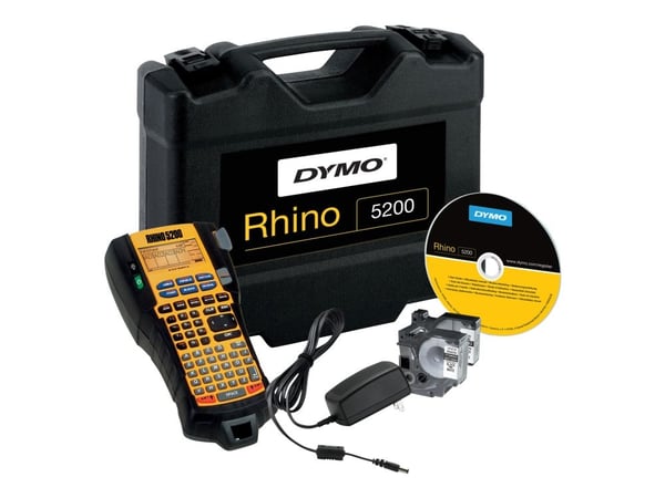 DYMO Rhino 5200 Hard Case Kit - Etikettmaker - S/H - termotransfer - Rull (1,9 cm) - kutter