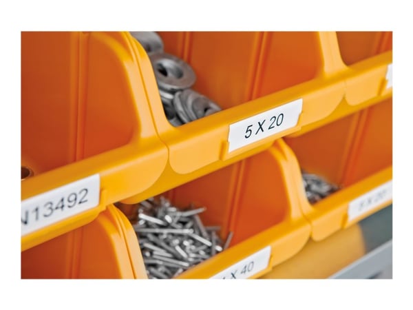 DYMO Rhino - Polyester - svart på hvitt - Rull (1,2 cm x 5,5 m) 1 kassett(er) permanent tape - for Rhino 4200, 6000, 6000 Hard Case Kit