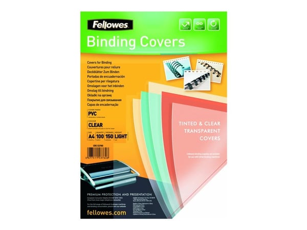 Fellowes Superclear PVC - A4 (210 x 297 mm) - 150 mikroner - blank - 100 stk PVC-permomslag - for Fellowes Galaxy 500, Galaxy Wire, Pulsar+ 300, Qu...