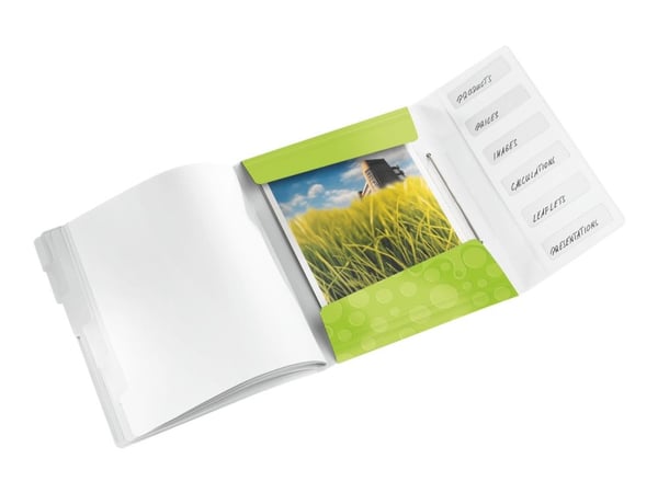 Leitz WOW, Polypropeeni (PP), Vihreä, Metallinen, A4, 260 mm, 320 mm, 290 g
