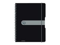 Herlitz to go - Spiralblock - trådbunden - A4 (210 x 297 mm) - 80 ark / 160 sidor - vitt papper - fyrkantig - svart skydd