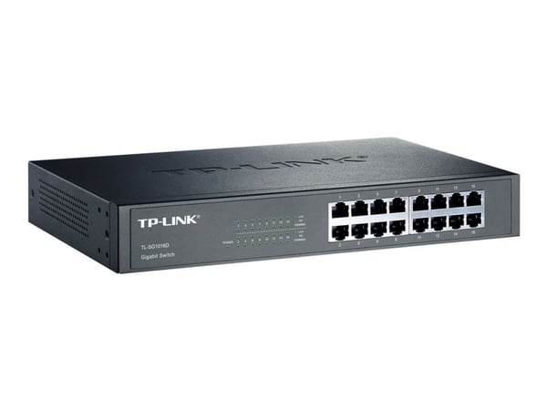 TP-Link TL-SG1016D 16-Port Gigabit Switch - Switch - ikke-styrt - 16 x 10/100/1000 - stasjonær