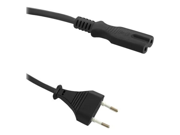 Qoltec - Strömkabel - Eurokontakt (hane) till power IEC 60320 C7 - AC 250 V - 1.4 m