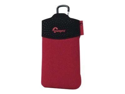 Lowepro Tasca 20 - Pung for mobiltelefon / spiller / kamera - neopren - svart, rød - for Canon PowerShot A480; Casio High Speed EXILIM EX-FC100; DX...